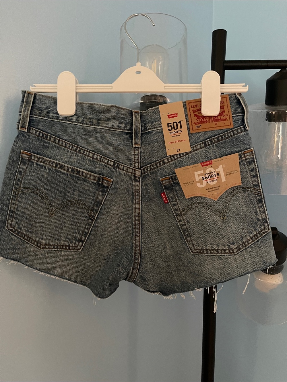 Levi's 501 Light Blue Denim Cutoff Shorts - Picture 4 of 4